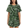 thumbnail image 1 of Balery Green Snakeskin Pattern Womens Pajama Sets 2 Piece Soft Short Sleeve Top and Shorts Sleepwear Round Neck Pjs Lounge Set with Pockets-4X-Large, 1 of 7