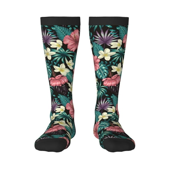 Balery Green Tropical Leaves Fun Novelty Socks Men'S Women'S Crew Socks Funny Crazy Novelty Socks Quirky And Cool Socks