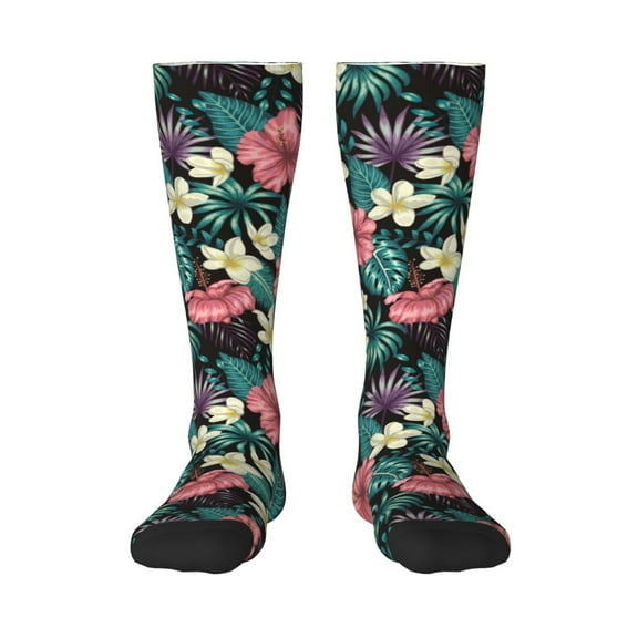 Balery Green Tropical Leaves Fun Novelty Socks Men'S Women'S Crew Socks Funny Crazy Novelty Socks Quirky And Cool Socks
