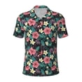 thumbnail image 1 of Balery Green Tropical Leaves Printed Men’s Short Sleeve Polo Shirt, Midweight Men's Shirt,Golf Polo shirts -, 1 of 9