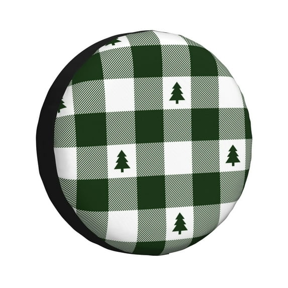 Balery Green White Lumberjack Plaidtire Cover Waterproof Dust-Proof, Universal Spare Wheel Tire Cover For Trailer, Rv, Suv Truck And Vehicle Camper Accessories-14 Inch
