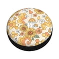 thumbnail image 1 of Balery Groovy Hippie Flower Mushrooms Tire Covers - Tough Tire Wheel Protector for Truck, SUV, Trailer, Camper, RV -14 inch, 1 of 8