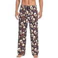 thumbnail image 1 of Balery Guitar Skull record print Men's Pajama Pants,Ultra Lightweight Pjs,Lounge Pant-Large, 1 of 9