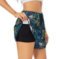thumbnail image 1 of Balery Halloween Elements Pattern Women's Running Shorts with Liner 2 Pockets Elastic Workout Athletic Gym Yoga Shorts-X-Large, 1 of 7