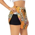 thumbnail image 1 of Balery Halloween Flamingos Pattern Women's Running Shorts with Liner 2 Pockets Elastic Workout Athletic Gym Yoga Shorts-Medium, 1 of 7