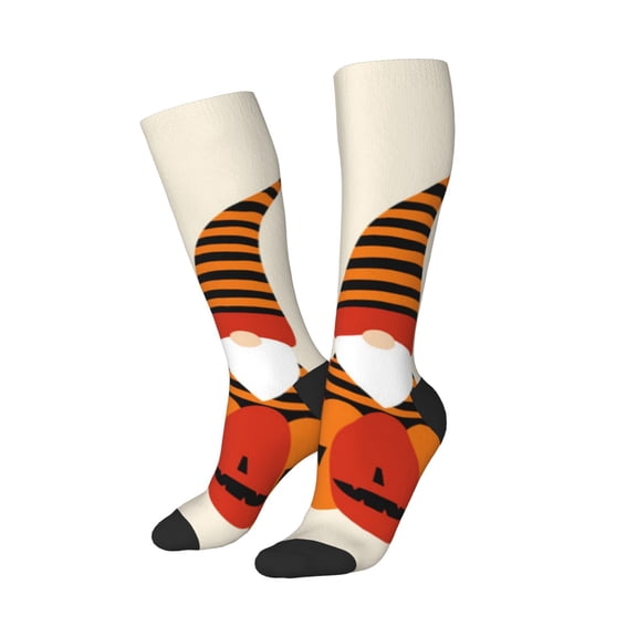 Balery Halloween Gnomes1 Printed Novelty Socks Men's Women's Crew Socks Sports Socks Knee High Socks Cotton Socks Quirky and Cool Socks