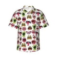 thumbnail image 1 of Balery Halloween Mouth Print Men's Hawaiian Shirts Short Sleeve Beach Shirt Relaxed Fit Vacation Button Down Shirts-XX-Large, 1 of 9