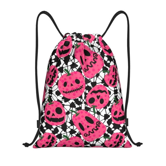 Balery Halloween Pumpkins Pattern Drawstring Backpack Bag Sport Gym Sackpack Cinch Bags Pattern Drawstring Backpack Bag Sport Gym Sackpack Cinch Bags -Small