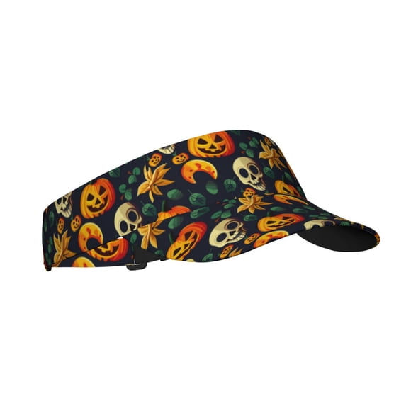 Balery Halloween Skull Sport Wear Athletic Visor Sun Sports Visor Hat Visor Adjustable Cap for Women and Men (One Size)