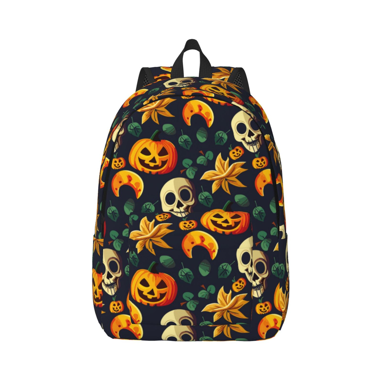 Balery Halloween Skull Vintage Canvas Backpack for Men and Women