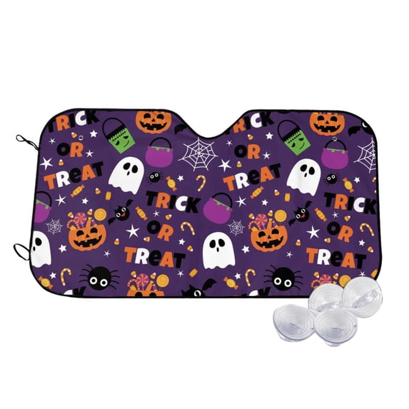 Balery Halloween Sweet Candy Print Car Windshield Sun Shade,Windshield Sunshade for Car Pickup Truck SUV Accessories-Medium