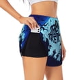 thumbnail image 1 of Balery Halloween Trick Or Treat Pattern Women's Running Shorts with Liner 2 Pockets Elastic Workout Athletic Gym Yoga Shorts-Large, 1 of 7