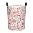 thumbnail image 1 of Balery Hand Drawn Hearts Round Laundry Basket with Handles Waterproof Freestanding Laundry Hamper for Clothes Toys in the Dorm and Family-Small, 1 of 8