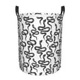 thumbnail image 1 of Balery Hand Drawn Snake Round Laundry Basket with Handles Waterproof Freestanding Laundry Hamper for Clothes Toys in the Dorm and Family-Medium, 1 of 8