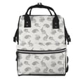 thumbnail image 1 of Balery Hand Drawn Squirrel Mummy Backpack - Waterproof Twill Canvas, Large Capacity Diaper Bag with Multiple Pockets and Adjustable Straps, 1 of 6