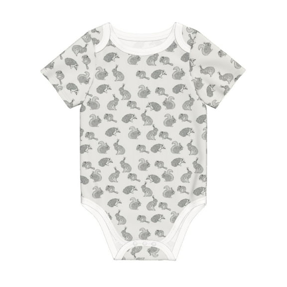 Balery Hand Drawn Squirrel Pattern Baby Climbing Clothes Infant Bodysuit Cute Infant Bodysuit Baby Romper-18 Months