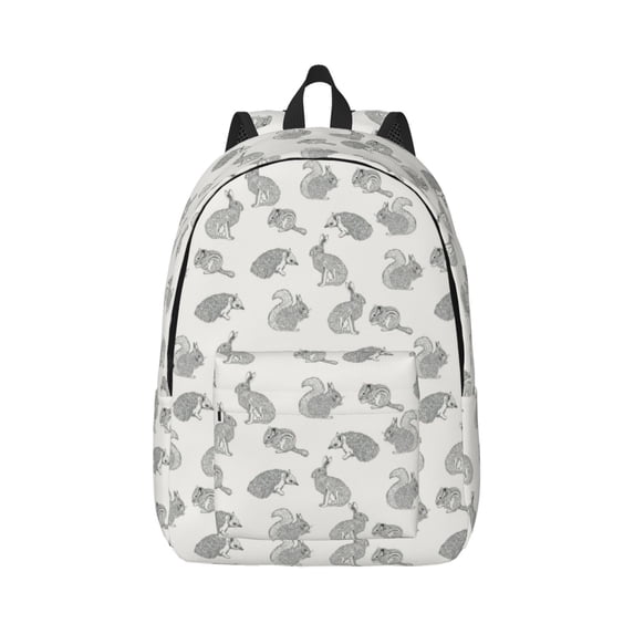 Balery Hand Drawn Squirrel Vintage Canvas Backpack for Men and Women - Large Capacity, Durable Travel Laptop Bag for School, Work, Hiking, and Outdoor Activities