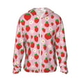 thumbnail image 1 of Balery Hand Drawn Strawberry Men's Women's UPF 50+ Sun Protection Lightweight Hoodie Performance Long Sleeve Shirt for Fishing Running-Large, 1 of 9