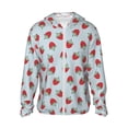 thumbnail image 1 of Balery Hand Drawn Strawberry Men's Women's UPF 50+ Sun Protection Lightweight Hoodie Performance Long Sleeve Shirt for Fishing Running-XX-Large, 1 of 9