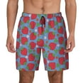 thumbnail image 1 of Balery Hand Drawn Strawberry Mens Swim Trunks Swim Shorts for Men Quick Dry Inseam Beach Shorts with Compression Liner Pocket-Large, 1 of 9