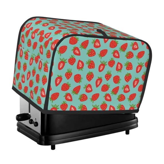 Balery Hand Drawn Strawberry Pattern Oven Cover Kitchen Bread Machine Protector, 2 Slice Toaster Cover for Home, Anti Dust Fingerprint Coaster Cover