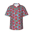 thumbnail image 1 of Balery Hand Drawn Strawberry Print Men's Hawaiian Shirts Short Sleeve Beach Shirt Relaxed Fit Vacation Button Down Shirts-X-Large, 1 of 9