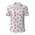 thumbnail image 1 of Balery Hand Drawn Strawberry Printed Men’s Short Sleeve Polo Shirt, Midweight Men's Shirt,Golf Polo shirts -Large, 1 of 9