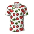 thumbnail image 1 of Balery Hand Drawn Strawberry Printed Men’s Short Sleeve Polo Shirt, Midweight Men's Shirt,Golf Polo shirts -Small, 1 of 9