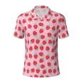 thumbnail image 1 of Balery Hand Drawn Strawberry Printed Men’s Short Sleeve Polo Shirt, Midweight Men's Shirt,Golf Polo shirts -X-Large, 1 of 9
