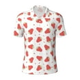 thumbnail image 1 of Balery Hand Drawn Strawberry Printed Men’s Short Sleeve Polo Shirt, Midweight Men's Shirt,Golf Polo shirts -, 1 of 9