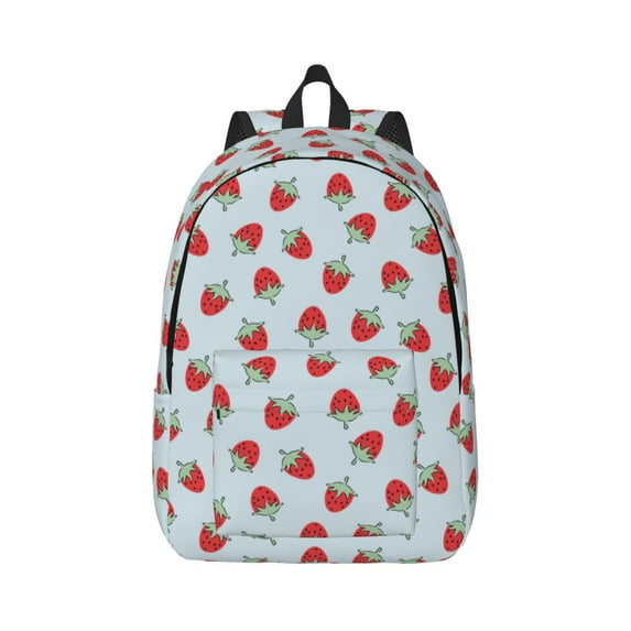 Balery Hand Drawn Strawberry Vintage Canvas Backpack for Men and Women - Large Capacity, Durable Travel Laptop Bag for School, Work, Hiking, and Outdoor Activities