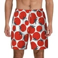 thumbnail image 1 of Balery Hand Drawn Tomatoes Mens Swim Trunks Swim Shorts for Men Quick Dry Inseam Beach Shorts with Compression Liner Pocket-Large, 1 of 9
