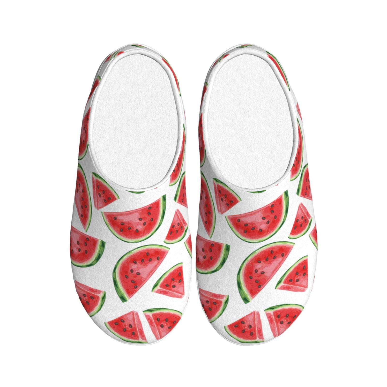Watermelon Piece Black Pattern Print Premium Home Slippers