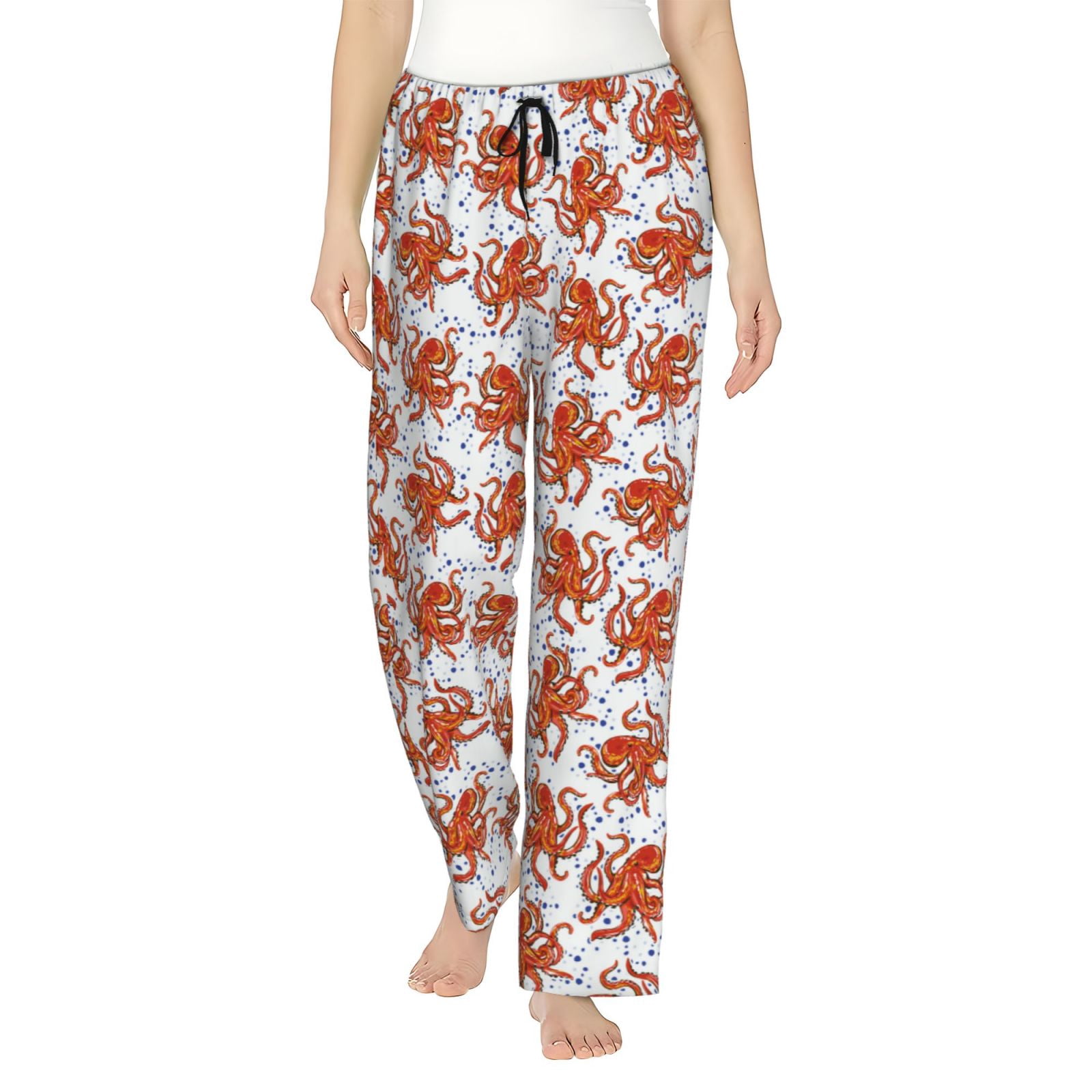 Pyjama Octopus Balery Hand drawn octopus print Women's Pajama Pants,Ultra Lightweight ...