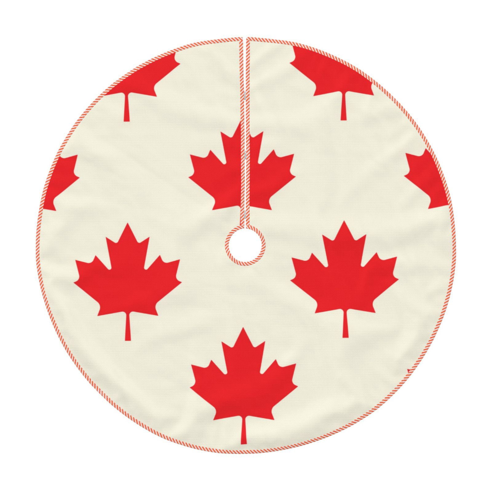 Balery Happy Canada Day Printed Christmas Tree Skirt , Merry Christmas Party Christmas Tree