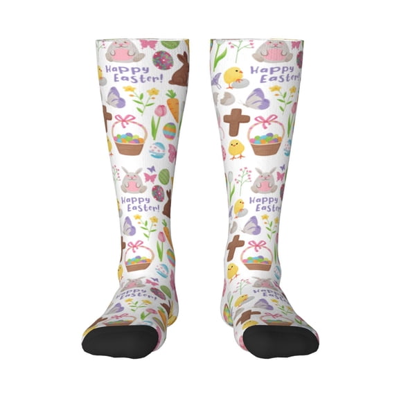 Balery Happy Easter1 Fun Novelty Socks Men'S Women'S Crew Socks Funny Crazy Novelty Socks Quirky And Cool Socks