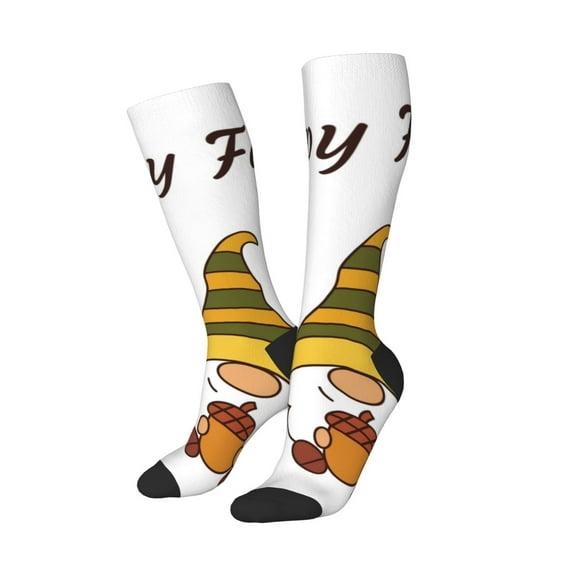 Balery Happy Fall Printed Novelty Socks Men's Women's Crew Socks Sports Socks Knee High Socks Cotton Socks Quirky and Cool Socks