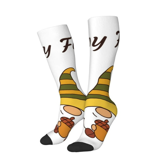 Balery Happy Fall Printed Novelty Socks Men's Women's Crew Socks Sports Socks Knee High Socks Cotton Socks Quirky and Cool Socks