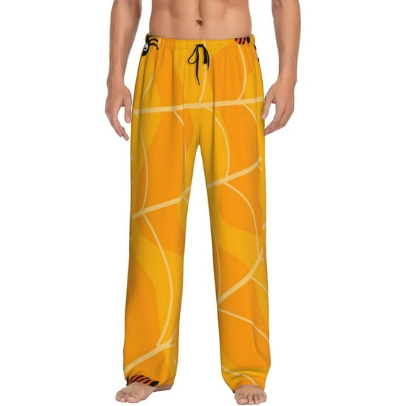Balery Happy Halloween print Men's Pajama Pants,Ultra Lightweight Pjs,Lounge Pant-Large