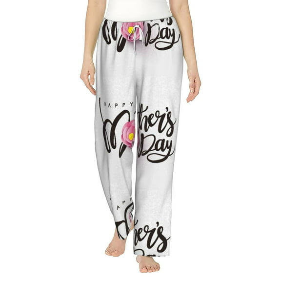 Balery Happy Mother's Day (3) print Women's Pajama Pants,Ultra Lightweight Pjs,Lounge Pant-Medium