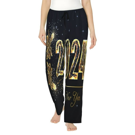 Balery Happy New Year 2024 (5) print Women's Pajama Pants,Ultra Lightweight Pjs,Lounge Pant-Medium