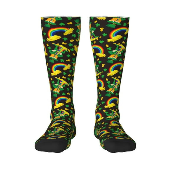 Balery Happy St. Patrick's Day Printed Novelty Socks Men's Women's Crew Socks Sports Socks Knee High Socks Cotton Socks Quirky and Cool Socks