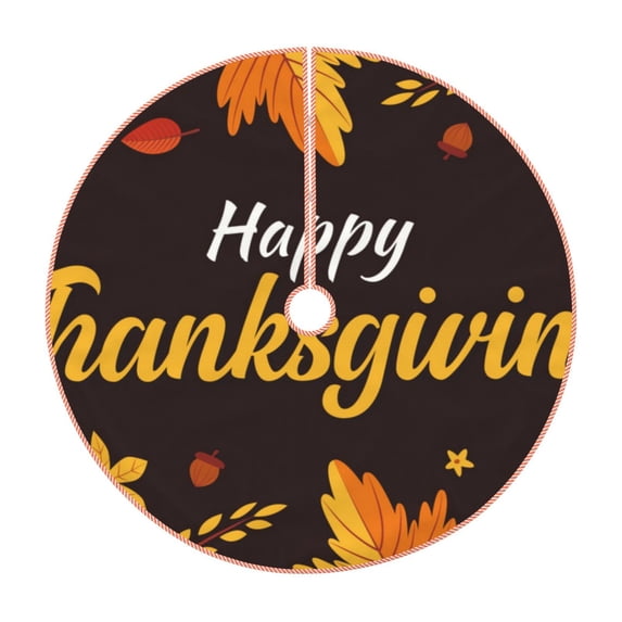 Balery Happy Thanksgiving 1 Printed Christmas Tree Skirt , Merry Christmas Party Christmas Tree Decoration,Adjustable Tree Skirt-48"