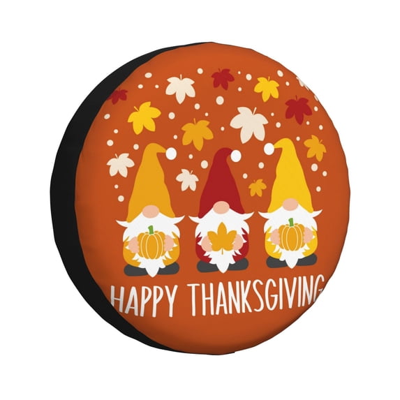 Balery Happy Thanksgiving Three Gnomestire Cover Waterproof Dust-Proof, Universal Spare Wheel Tire Cover For Trailer, Rv, Suv Truck And Vehicle Camper Accessories-14 Inch