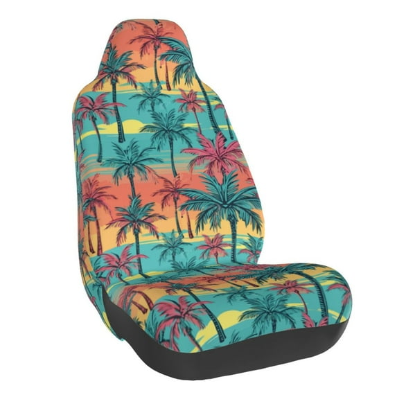 Balery Hawaii Palms Pattern Car Seat Cover - Soft & Breathable Front Premium Covers with Non-Slip Protector Fits Most Automotive, Vans, SUVs, Trucks - 1 Unit
