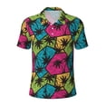 thumbnail image 1 of Balery Hawaii Palms Printed Men’s Short Sleeve Polo Shirt, Midweight Men's Shirt,Golf Polo shirts -4X-Large, 1 of 9