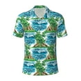 thumbnail image 1 of Balery Hawaii Palms Printed Men’s Short Sleeve Polo Shirt, Midweight Men's Shirt,Golf Polo shirts -Large, 1 of 8