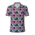 thumbnail image 1 of Balery Hawaii Palms Printed Men’s Short Sleeve Polo Shirt, Midweight Men's Shirt,Golf Polo shirts -X-Large, 1 of 9