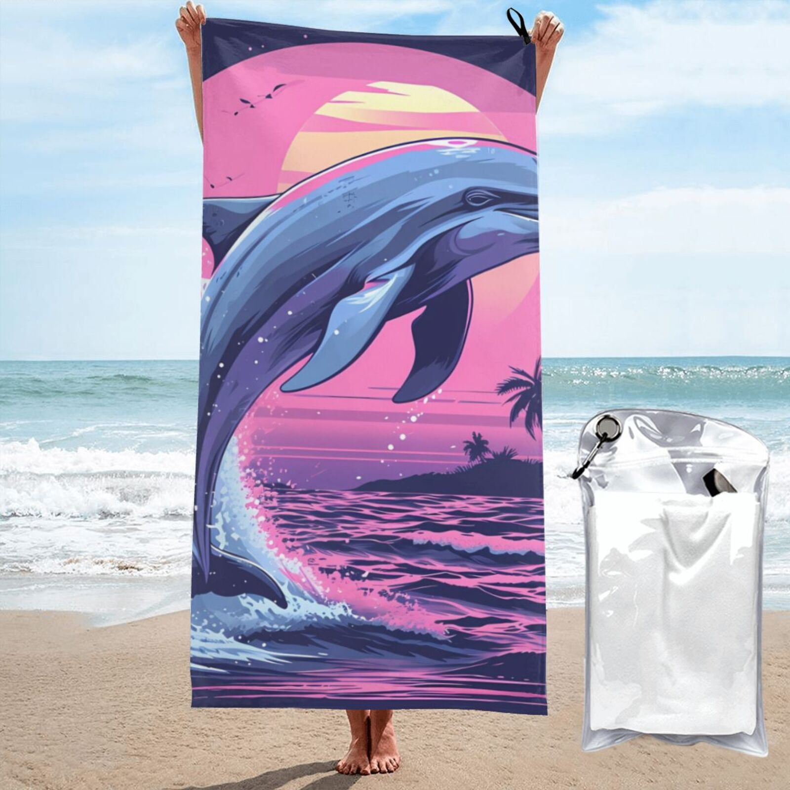 Balery Hawaiian Beach Dolphin Print Towels - Luxurious Jumbo Bath Sheet ...