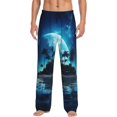 thumbnail image 1 of Balery Hawaiian Beach Pirate Moon print Men's Pajama Pants,Ultra Lightweight Pjs,Lounge Pant-Medium, 1 of 9